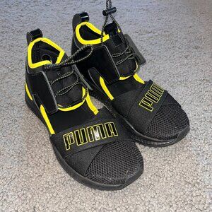 PUMA X FENTY RIHANNA AVID CUT-OUT SNEAKERS - BLACK & LIME PUNCH NWOT WOMEN'S 7.5